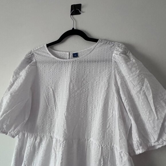 NWT - Tall Old Navy Tiered Puff-Sleeve All-Day Midi Swing Dress - Picture 8 of 11